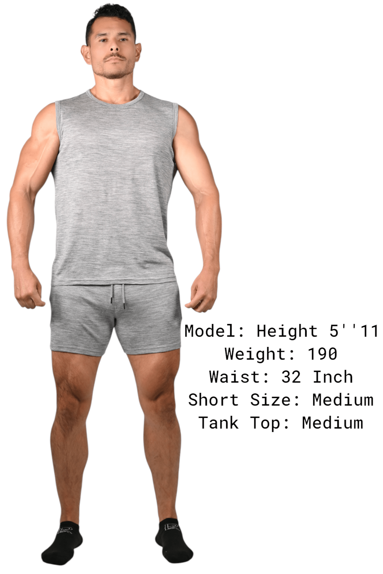 100% Superfine Men’s Merino Wool Tank Top – Grey | Breathable, Odor-Resistant, Plastic-Free