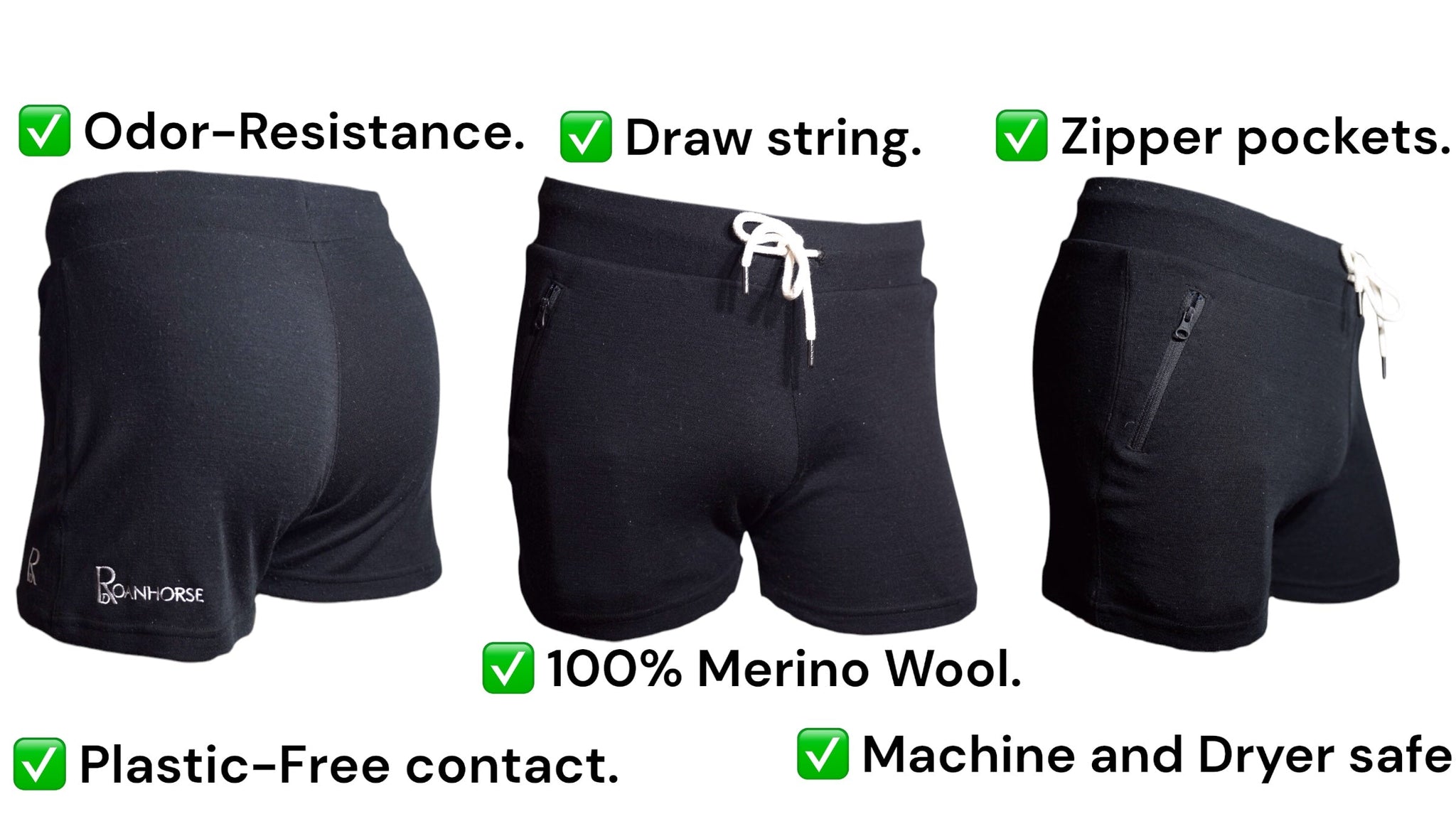 Mens 100% Extra Fine Merino Wool Shorts