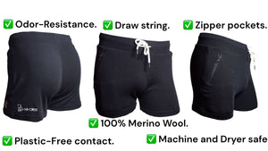 Mens 100% Extra Fine Merino Wool Shorts