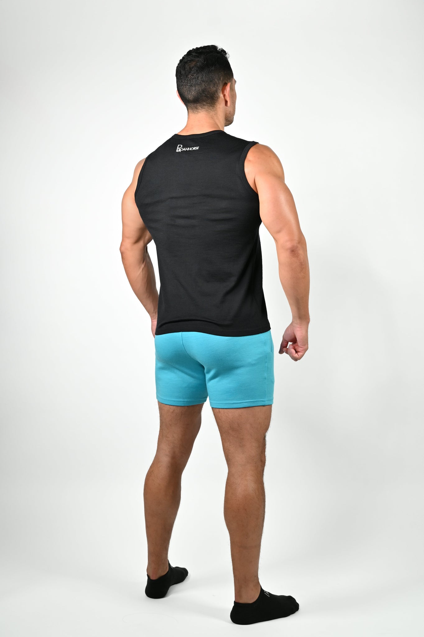 Men’s 100% Superfine Merino Wool Tank Top – Breathable, Odor-Resistant, Black