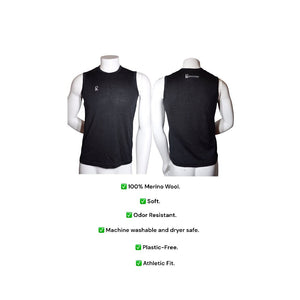Black 100% Merino Wool Shorts and Extra fine Merino Tank Top Set