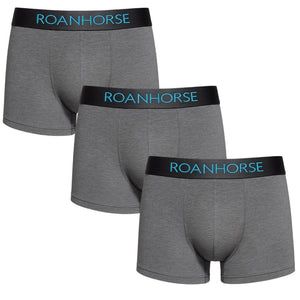 Grey Premium Men's Bamboo Underwear 3 Pack: Eco-Friendly Comfort for Every Day