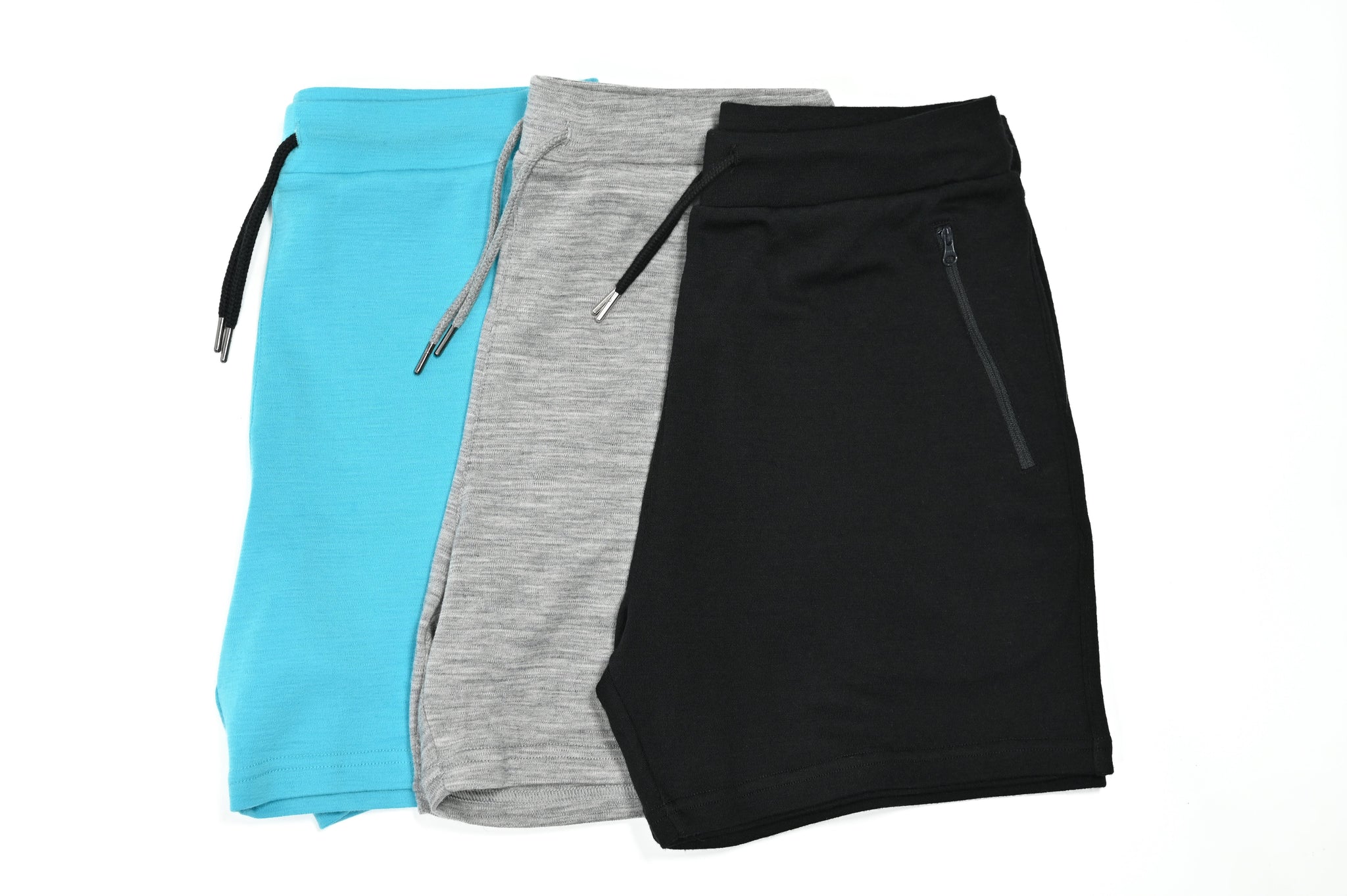 Teal grey Black Merino wool Shorts men