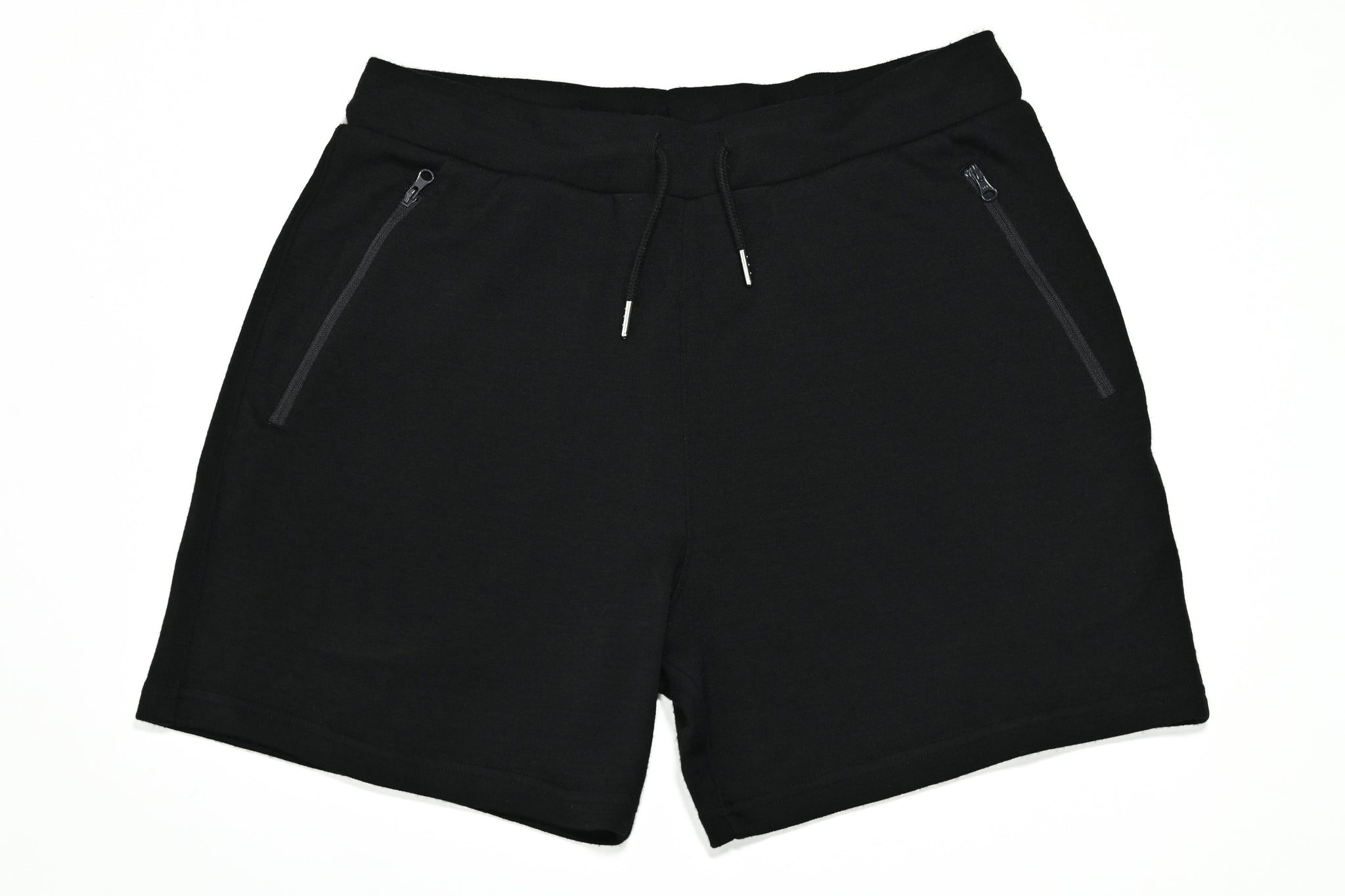Black merino wool shorts – sustainable, odor-resistant activewear for gym, hiking, and travel