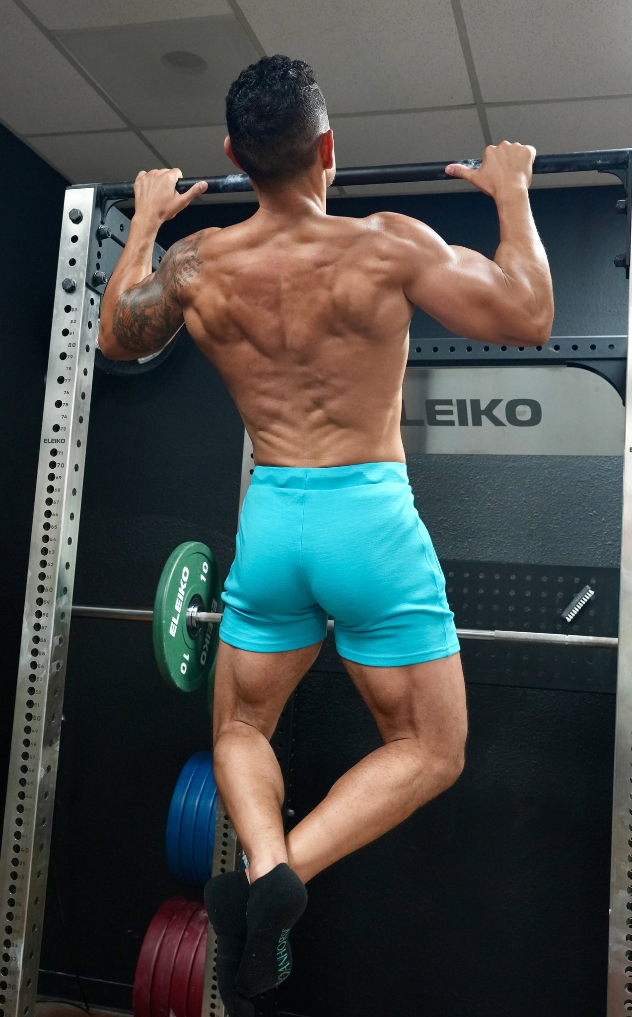 Teal merino wool shorts – eco-friendly, quick-dry active shorts for running, training, and everyday comfort