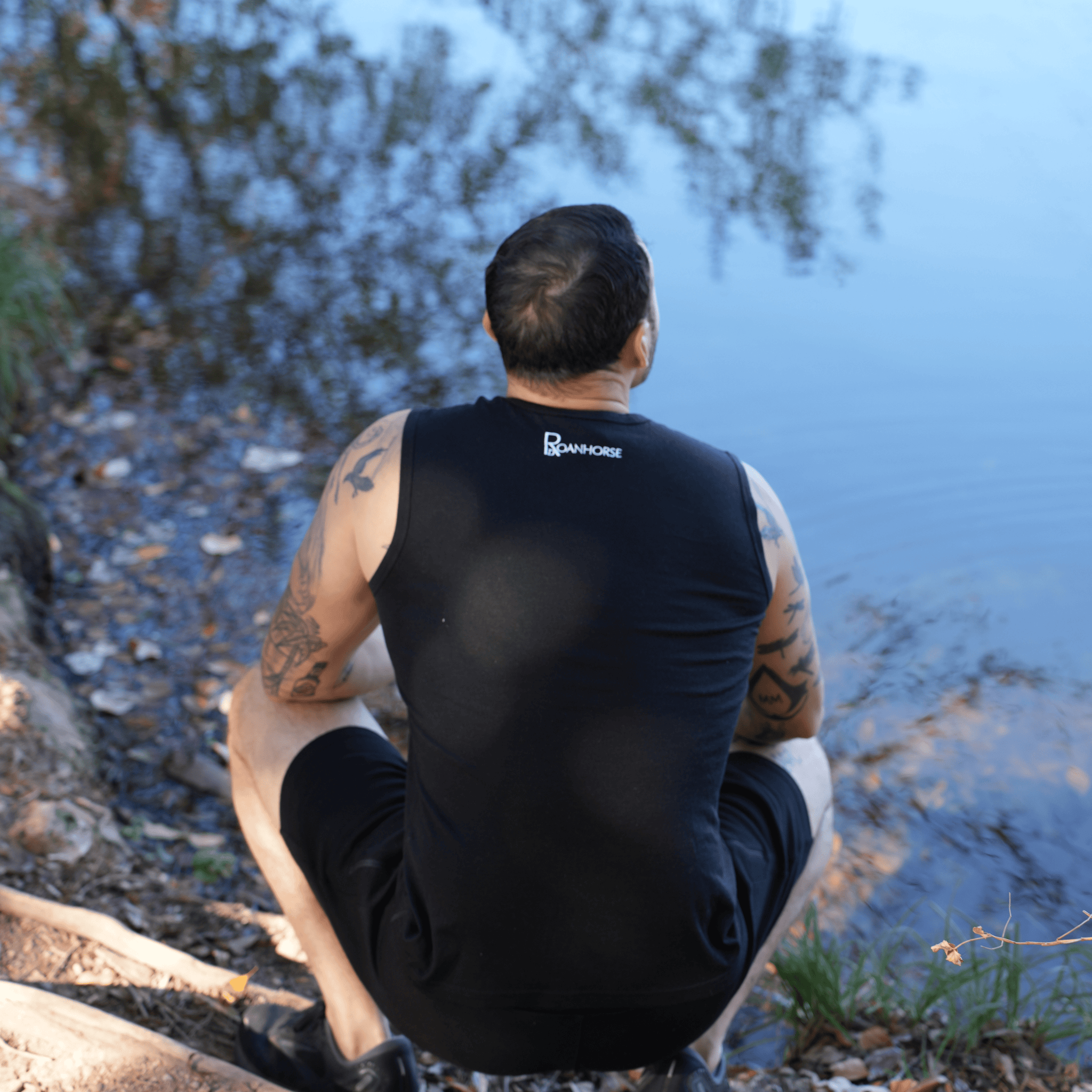 Men’s 100% Superfine Merino Wool Tank Top – Breathable, Odor-Resistant, Black