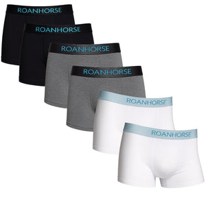 Men's Bamboo Underwear 6 Pack: Eco-Friendly Pack Grey Black and White set.