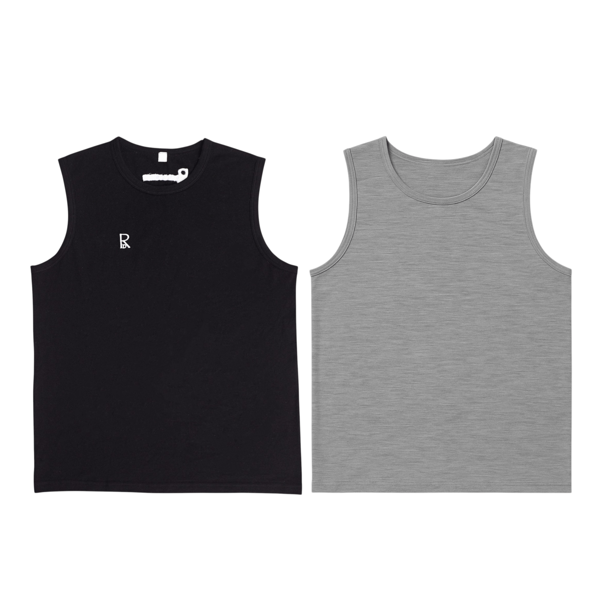 Men's Merino Wool Tank 2-Pack – Grey & Black | 100% Plastic-Free